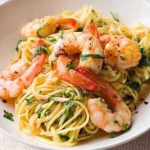 Shrimps with Angel pasta